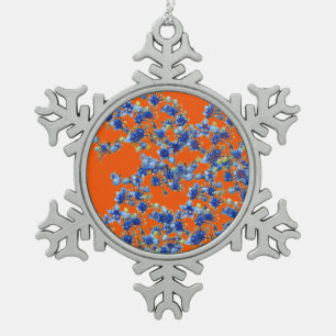 orange und blau schneeflocken Zinn-Ornament