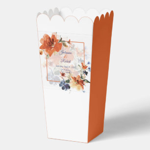 Orange und blaue Aquarell-Herbst-Blumenhochzeit Geschenkschachtel