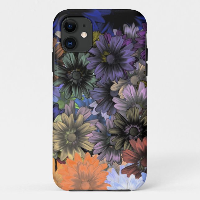 Orange und blaue Blumen Case-Mate iPhone Hülle (Rückseite)