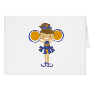 Orange und blaue Cheerleader Notecard