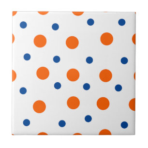 orange und blaue Polka-Punkte Fliese