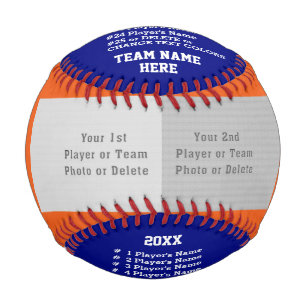 Orange und Blauer Baseball, PERSONALISIERT und BIL Baseball