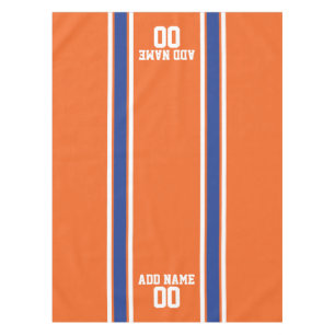 Orange und blauer personalisierter Sport Jersey Tischdecke