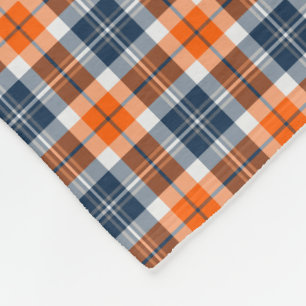 Orange und blaues sportliches kariertes Muster Fleecedecke