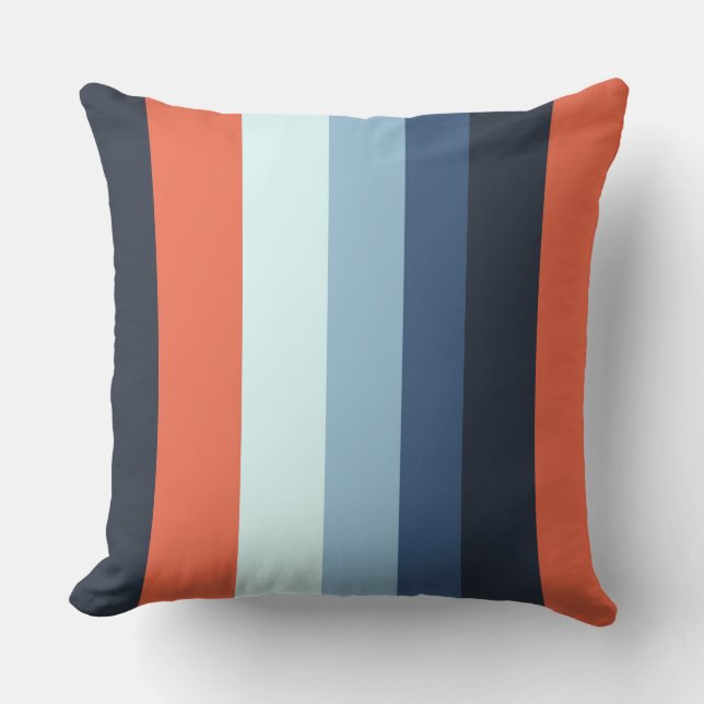 Orange und Blaustreifen Kissen (Vorderseite)