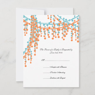 Orange und Blue Beaded Wedding UAWG RSVP Karte
