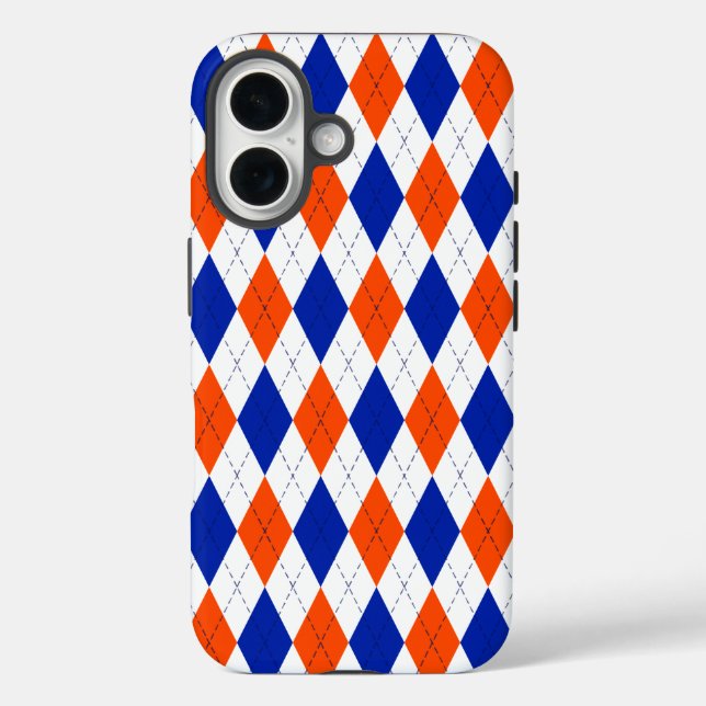 Orange und Blue Diamond Raute Case-Mate iPhone Hülle (Rückseite)