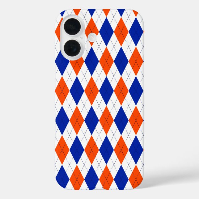 Orange und Blue Diamond Raute Case-Mate iPhone Hülle (Rückseite)