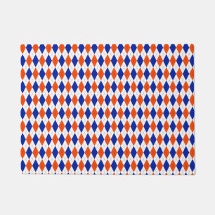 Orange und Blue Diamond Raute Fußmatte
