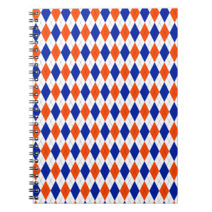 Orange und Blue Diamond Raute Notizblock