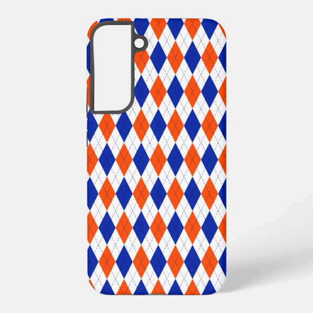 Orange und Blue Diamond Raute Samsung Galaxy Hülle (Rückseite)