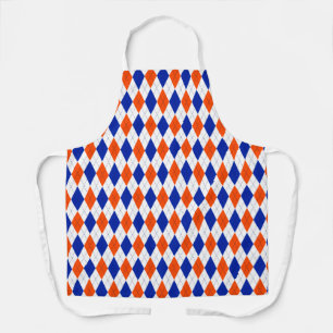 Orange und Blue Diamond Raute Schürze