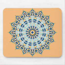 Orange und Blue Mandala Mousepad