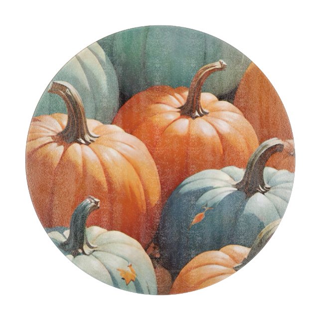 Orange und Blue Pumpkins Schneidebrett (Vorderseite)