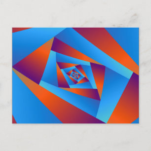 Orange und Blue Spiral Post Card Postkarte