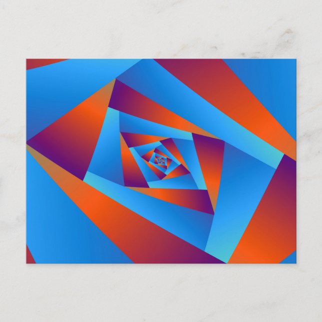 Orange und Blue Spiral Post Card Postkarte (Vorderseite)