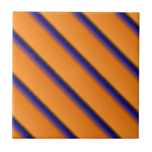 Orange und Blue Stripe Keramik Tile Fliese