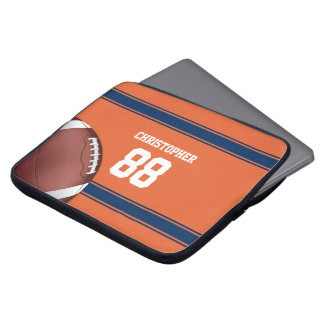 Orange und Blue Stripes Jersey Football Laptopschutzhülle