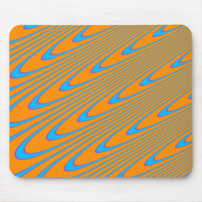Orange und Blue Swirl Mousepad (Vorne)