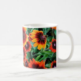 Orange und braune Blume Kaffeetasse