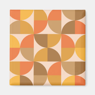 Orange und braune Halbkreise im Mittelalter-Stil  Magnet
