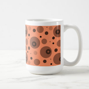 Orange und braune Kreise und Punkte Tasse