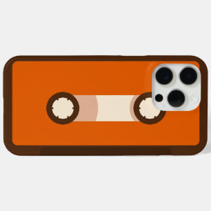 Orange und braunes Retro-Kassettenband iPhone 15 Pro Max Hülle