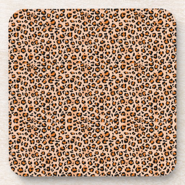 Orange- und Brauntigerdruck Getränkeuntersetzer (Vorderseite)