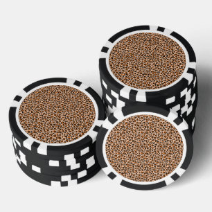 Orange- und Brauntigerdruck Pokerchips