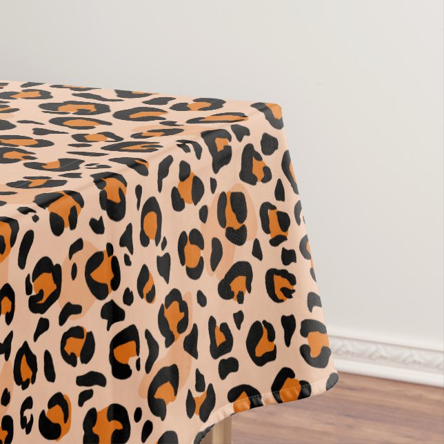 Orange- und Brauntigerdruck Tischdecke (Beispiel)