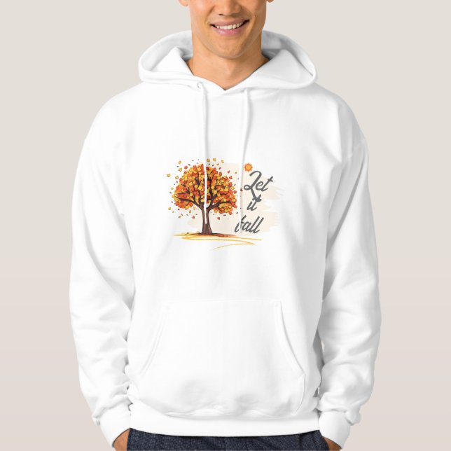 Orange und Brown Creative Simple Lass It Fall Hoodie (Vorderseite)