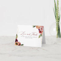 Orange und Burgundy Red Floral Vielen Dank