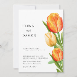 Orange und Cream Tulip Wedding Einladung