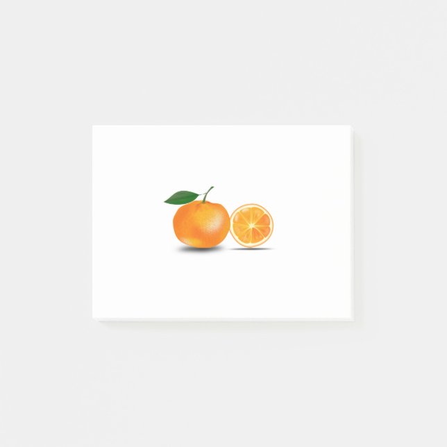 Orange und die Hälfte Post-it Klebezettel (Vorderseite)