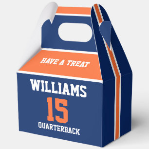 Orange und Dunkelblaue Geschenkboxen   Sportthema  Geschenkschachtel