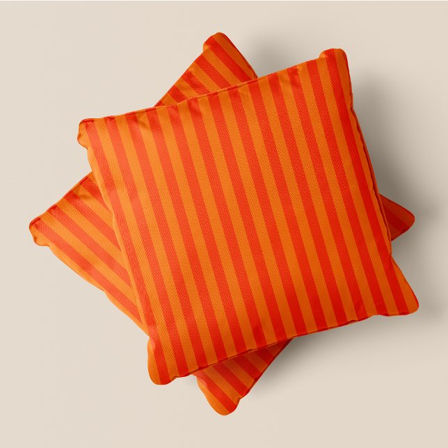 Orange- und dunkle Orangenstreifen Kissen (Orange & Dark Orange Stripes Throw Pillow)