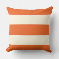 Orange- und Ecru-Streifen-Pillow