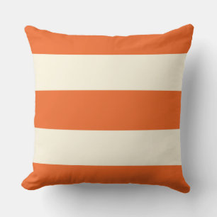 Orange- und Ecru-Streifen-Pillow Kissen