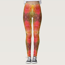 Orange und Forest Green personalisieren Name Quali Leggings