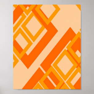 Orange und gelb geometrisch abstrakt poster