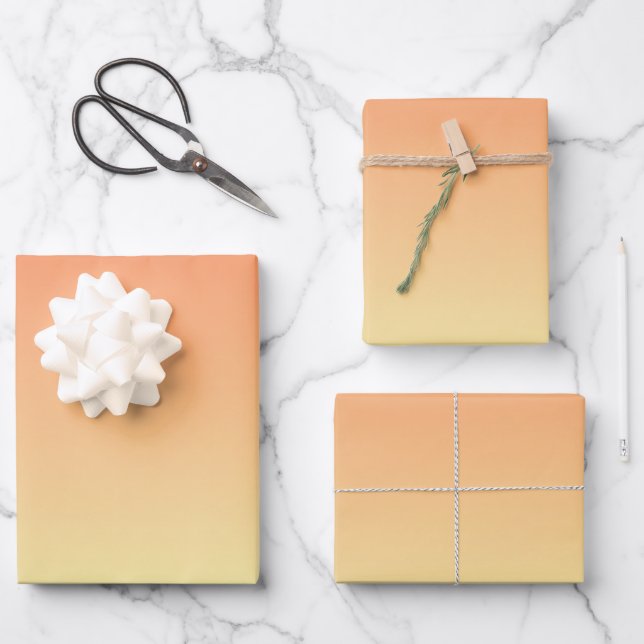 Orange und Gelb Geschenkpapier Set (Vorderseite)