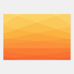 Orange und Gelb Polygonal Geschenkpapier Set