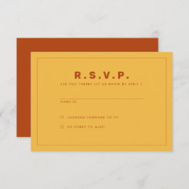 Orange und Gelb Wes Anderson Inspirierte RSVP-Kart Einladung