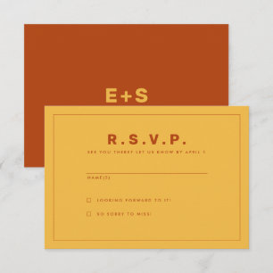 Orange und Gelb Wes Anderson Inspirierte RSVP-Kart Einladung