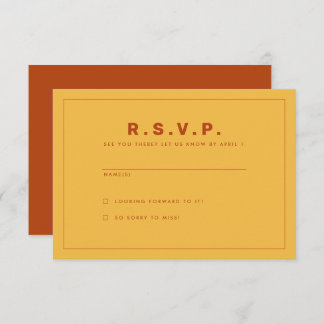 Orange und Gelb Wes Anderson Inspirierte RSVP-Kart Einladung