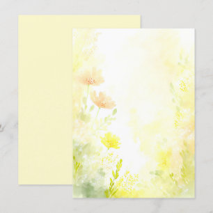 Orange und gelbe Aquarell-Blumenhochzeit Einladung