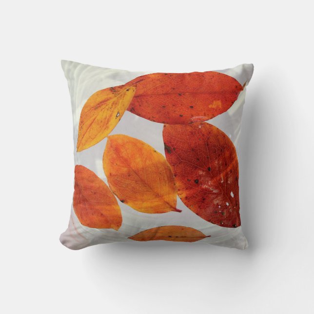 Orange und Gelbe Blätter Kissen (Vorderseite)