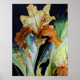 Orange und Gelbe Iris Print Poster