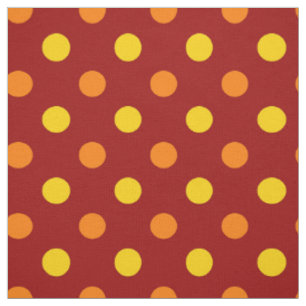 Orange und gelbe Punkte auf Rot Stoff