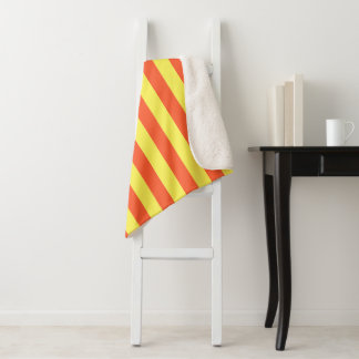 Orange und gelbe Streifen Sherpadecke